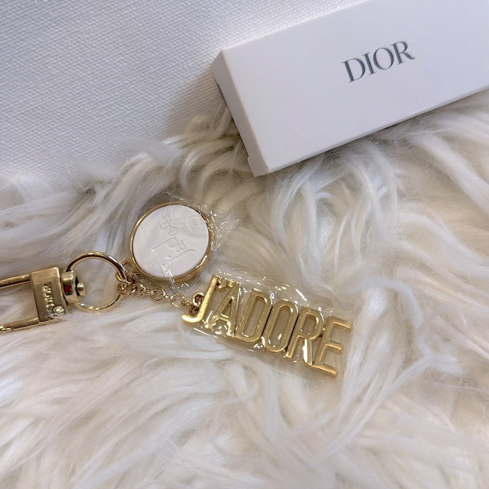 J’Adore Beauty bundle Cosmetic White&Gold J'Adore Pouch with J’Adore bag charm - Picture 2 of 11